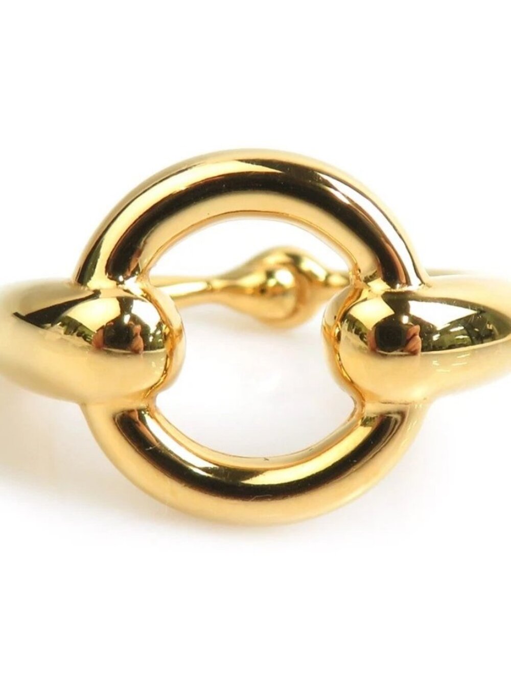 HERMES Scarf Ring Gold Metal